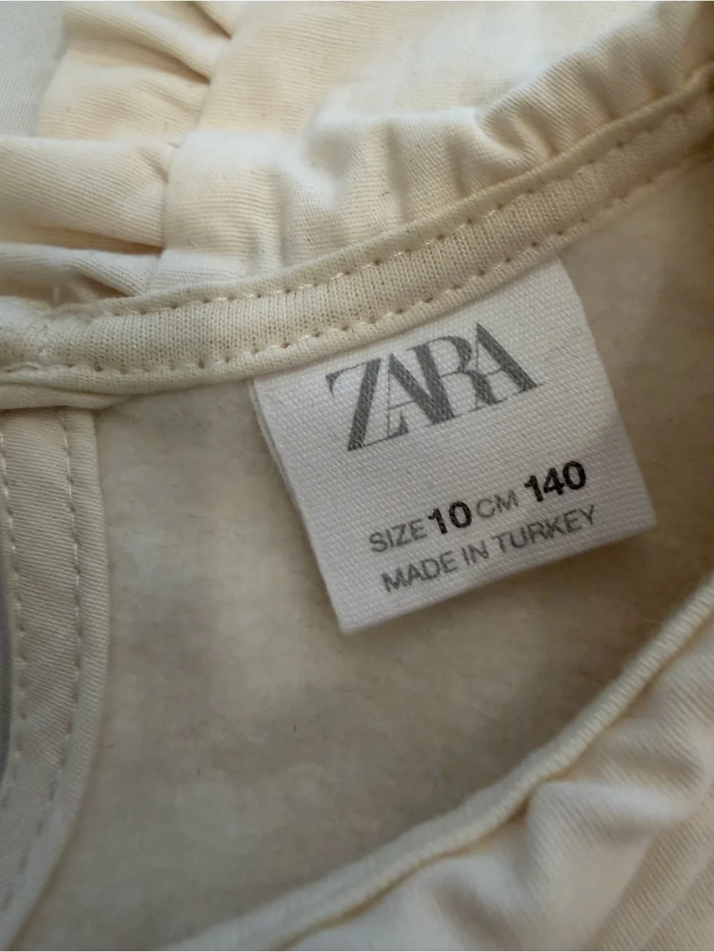 Zara Cream Pullover with Subtle Ruffle Detail